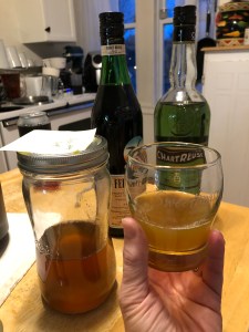 Some of the items used to create the cocktail.